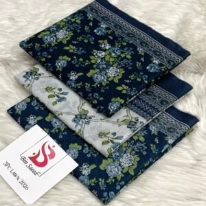 Bin Saeed SPC Lawn 2026 black floral 3-piece suit with printed dupatta and embroidered border.