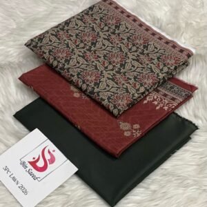 Bin Saeed brown printed lawn 3 piece suit for women