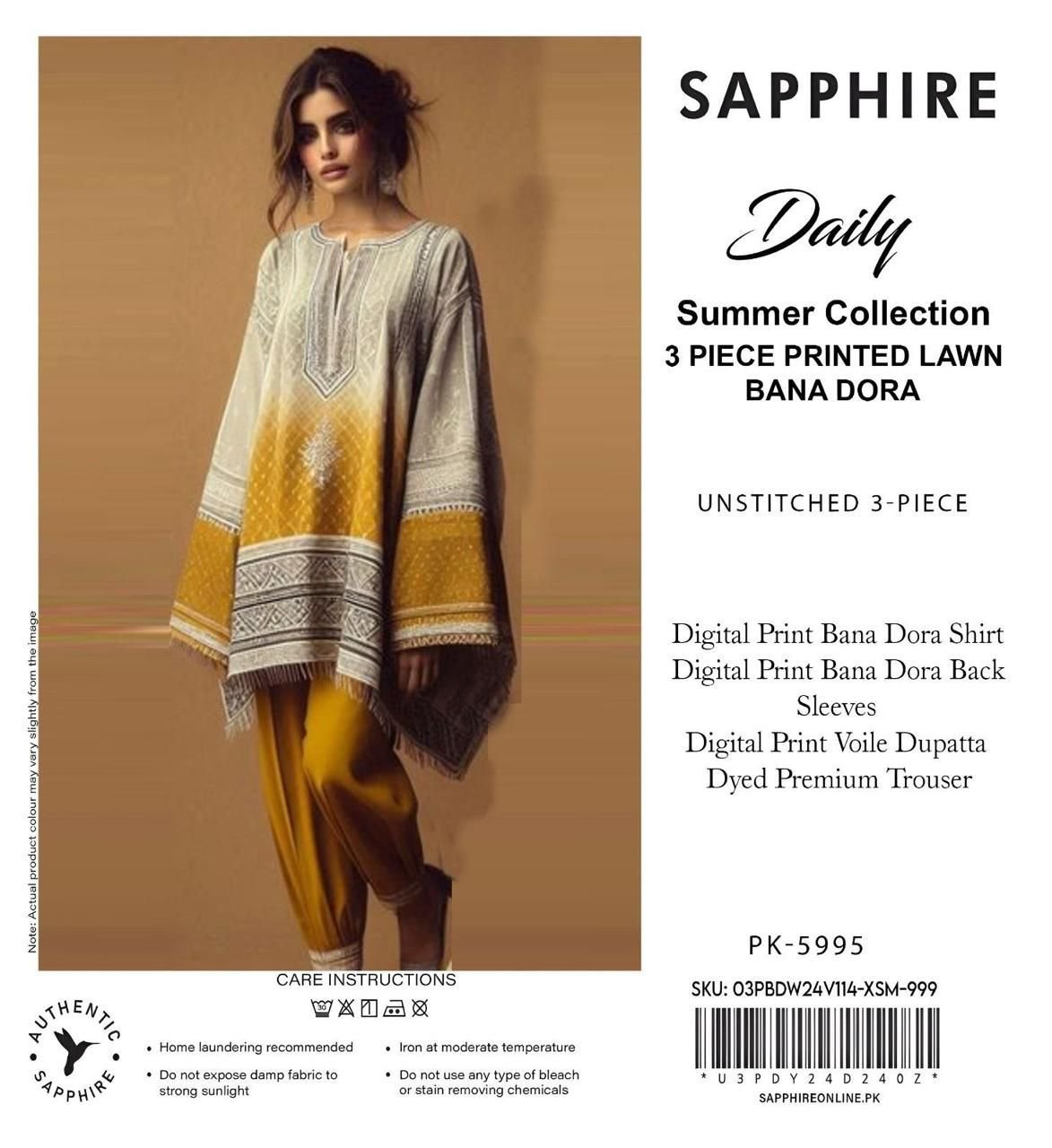 Black and mustard 3 piece lawn suit with dupatta